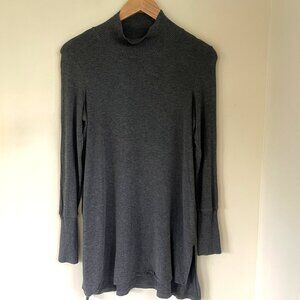 Eileen Fisher Viscose Jersey Mock Neck Dress, Ash Gray, Size XS